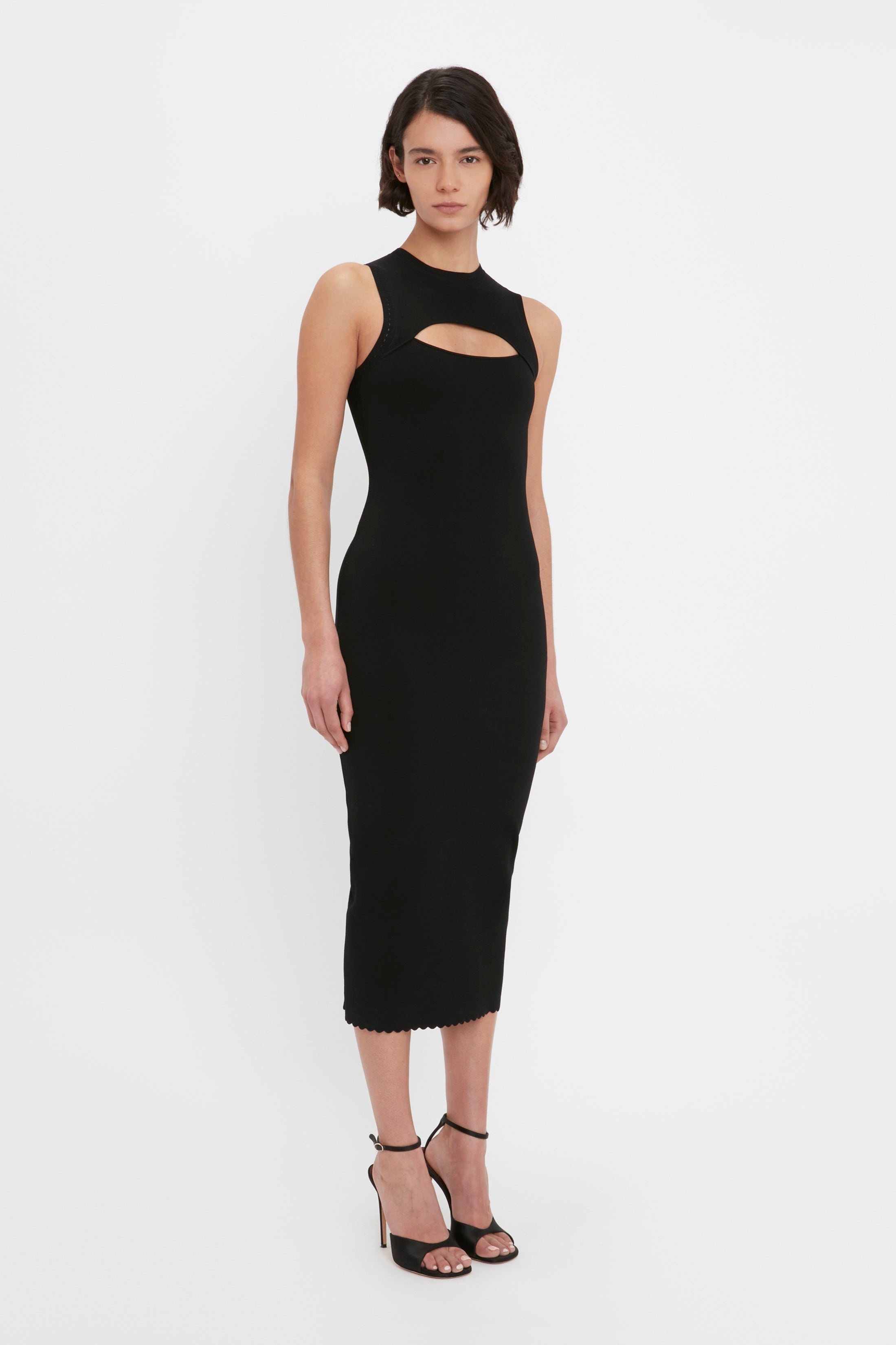 Floor-Length Cami Dress In Black