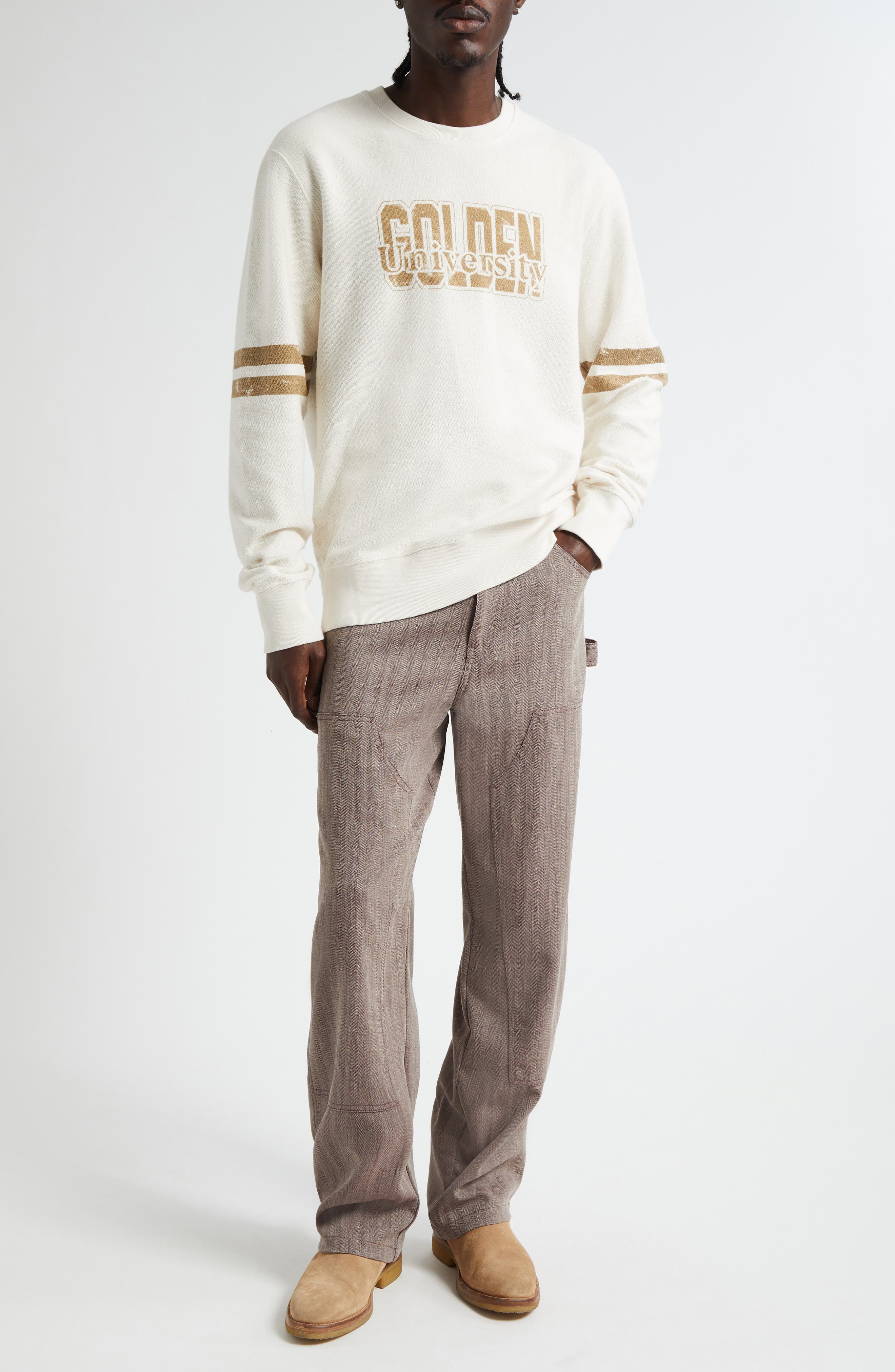 Golden Goose Journey Logo Graphic Crewneck Sweatshirt in Artic Wolf at Nordstrom - 2