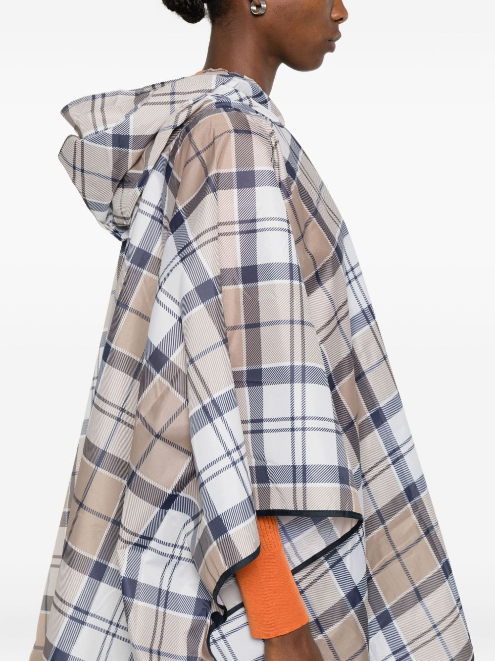 hooded chech-print scarf - 5