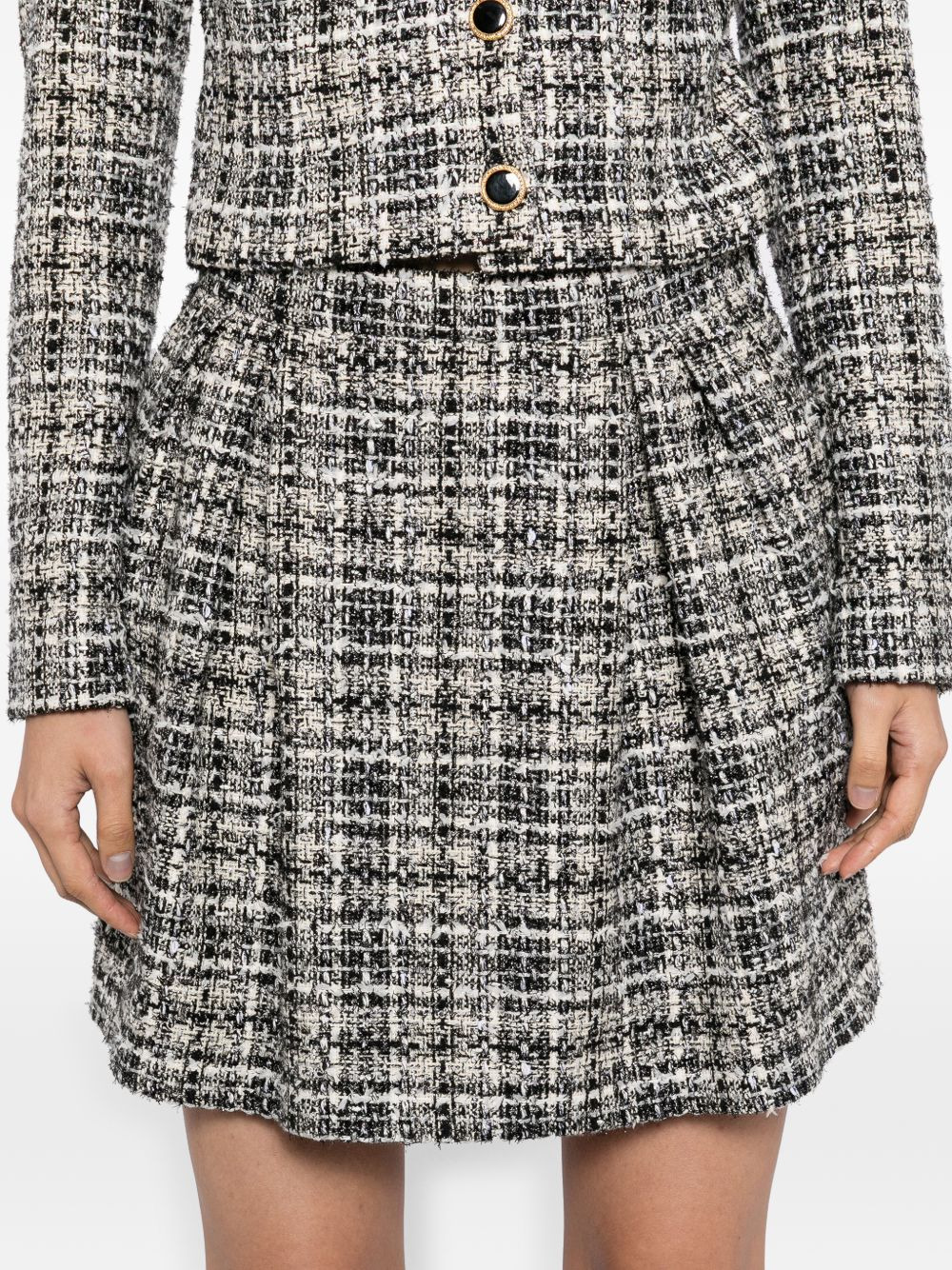 checked lurex tweed skirt - 5