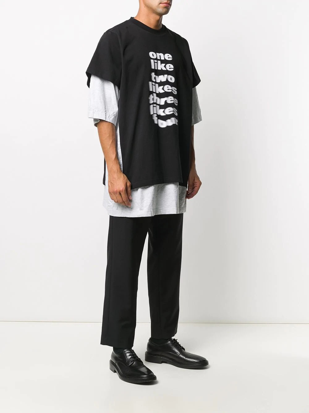 layered slogan-print T-shirt - 3