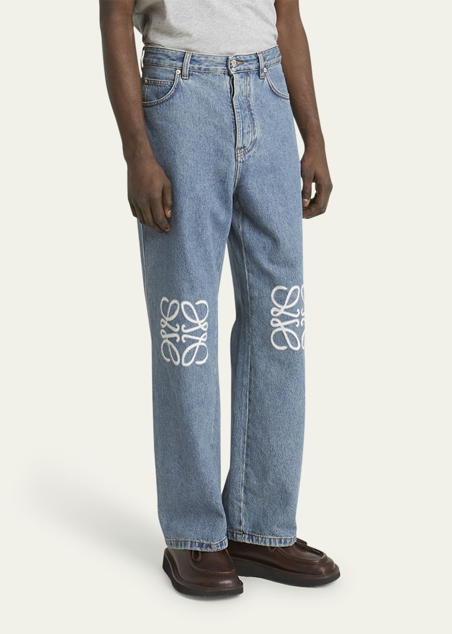 Men's Anagram Straight-Leg Jeans - 4