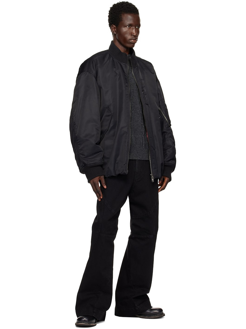 Wooyoungmi Black Over Fit MA-1 Bomber Jacket outlook