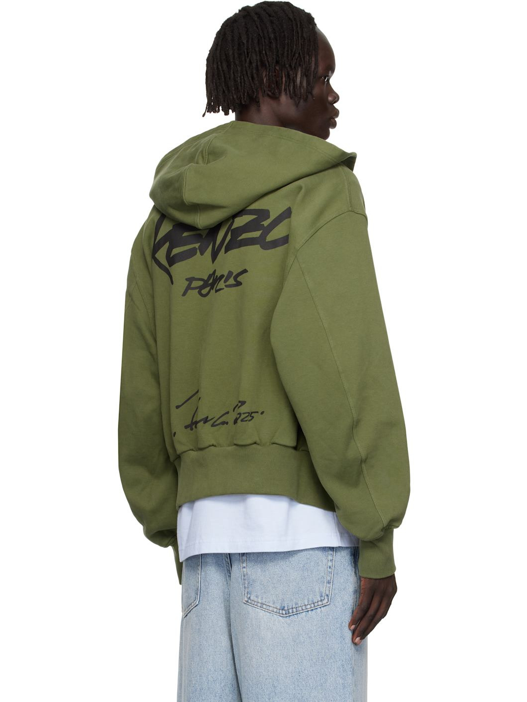Khaki Kenzo Paris Futura 2000 Edition Boxy Full-Zip Hoodie - 3