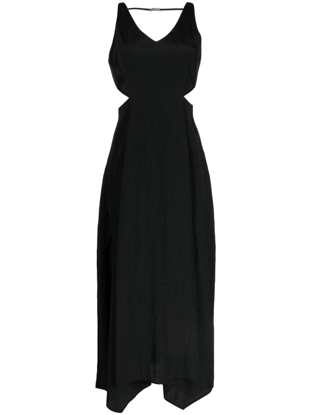 open-side V-neck dress - 1