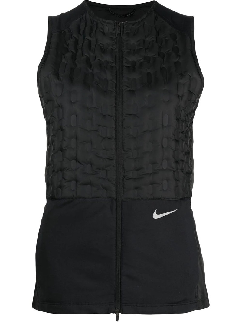 sleeveless logo-print jacket 1