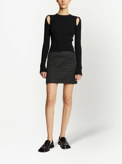 Proenza Schouler faux-leather smocked miniskirt outlook