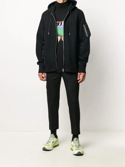 sacai panelled hooded jacket outlook