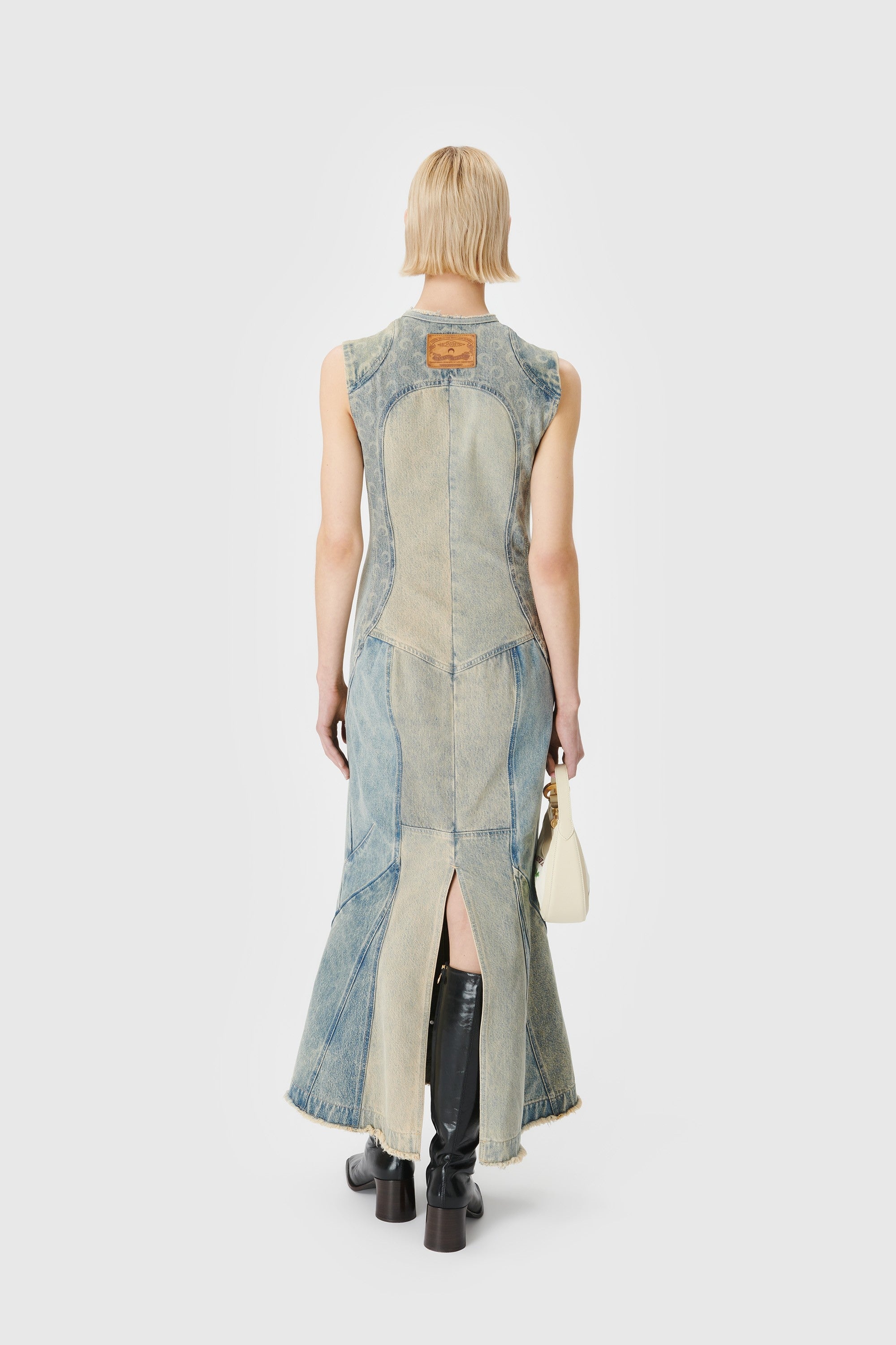 Regenerated Denim Evening Dress - 3