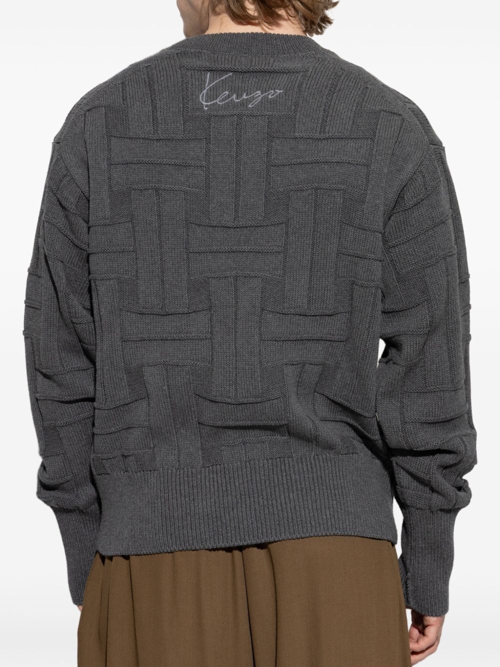 embossed-knit sweater - 4