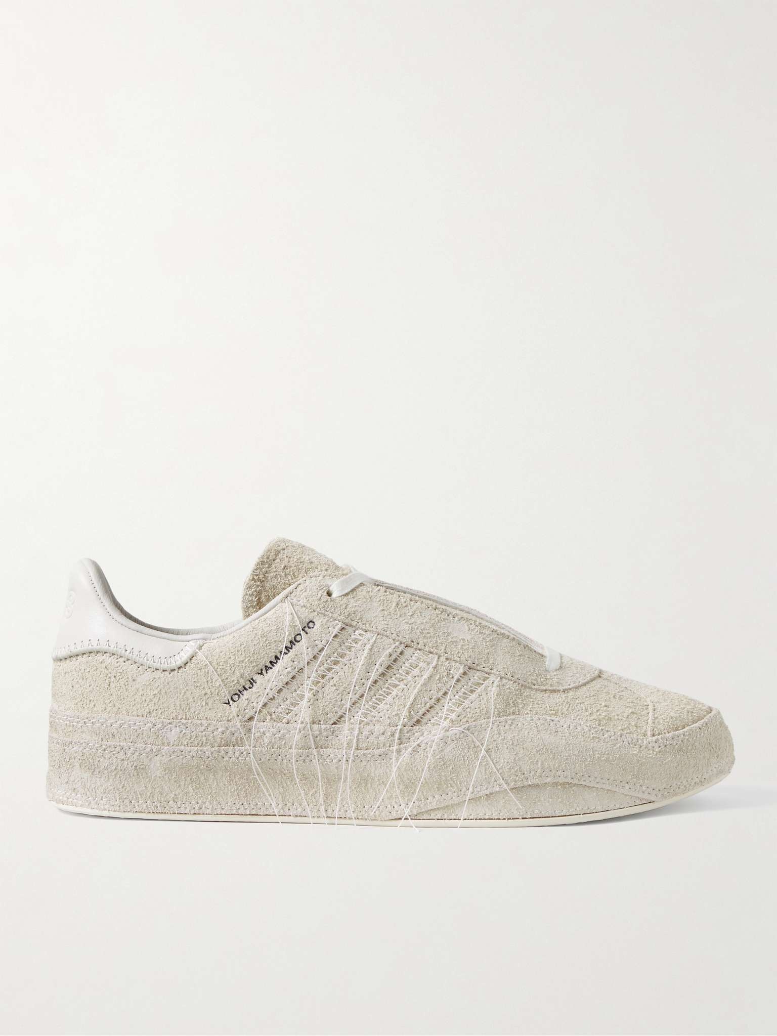 Gazelle Distressed Leather-Trimmed Suede Sneakers - 1