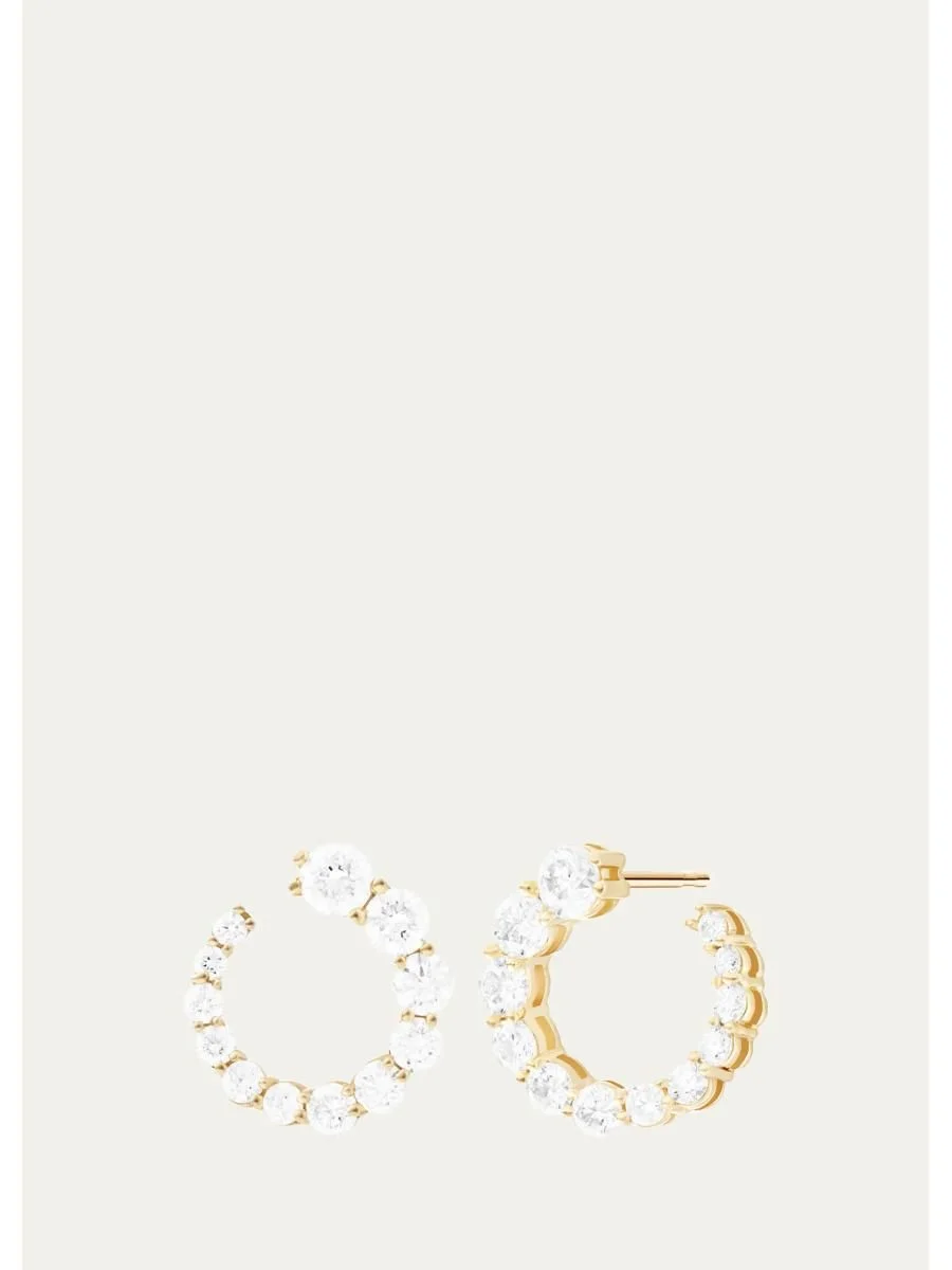 18K Yellow Gold Aria Statement Earrings with Diamonds - 1