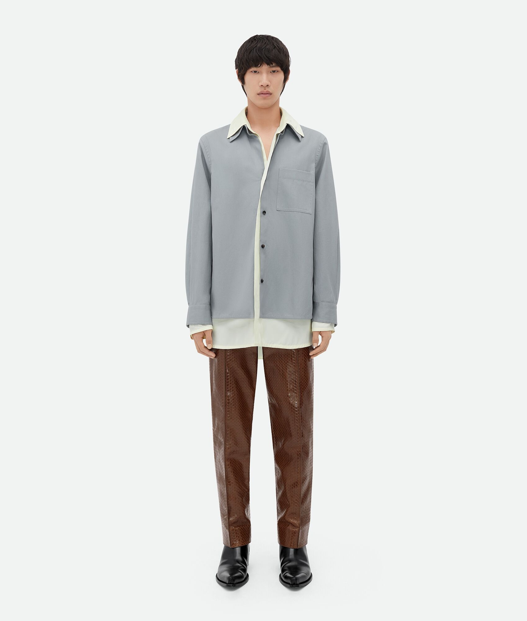 Relaxed Fit Linen Double Shirt - 1