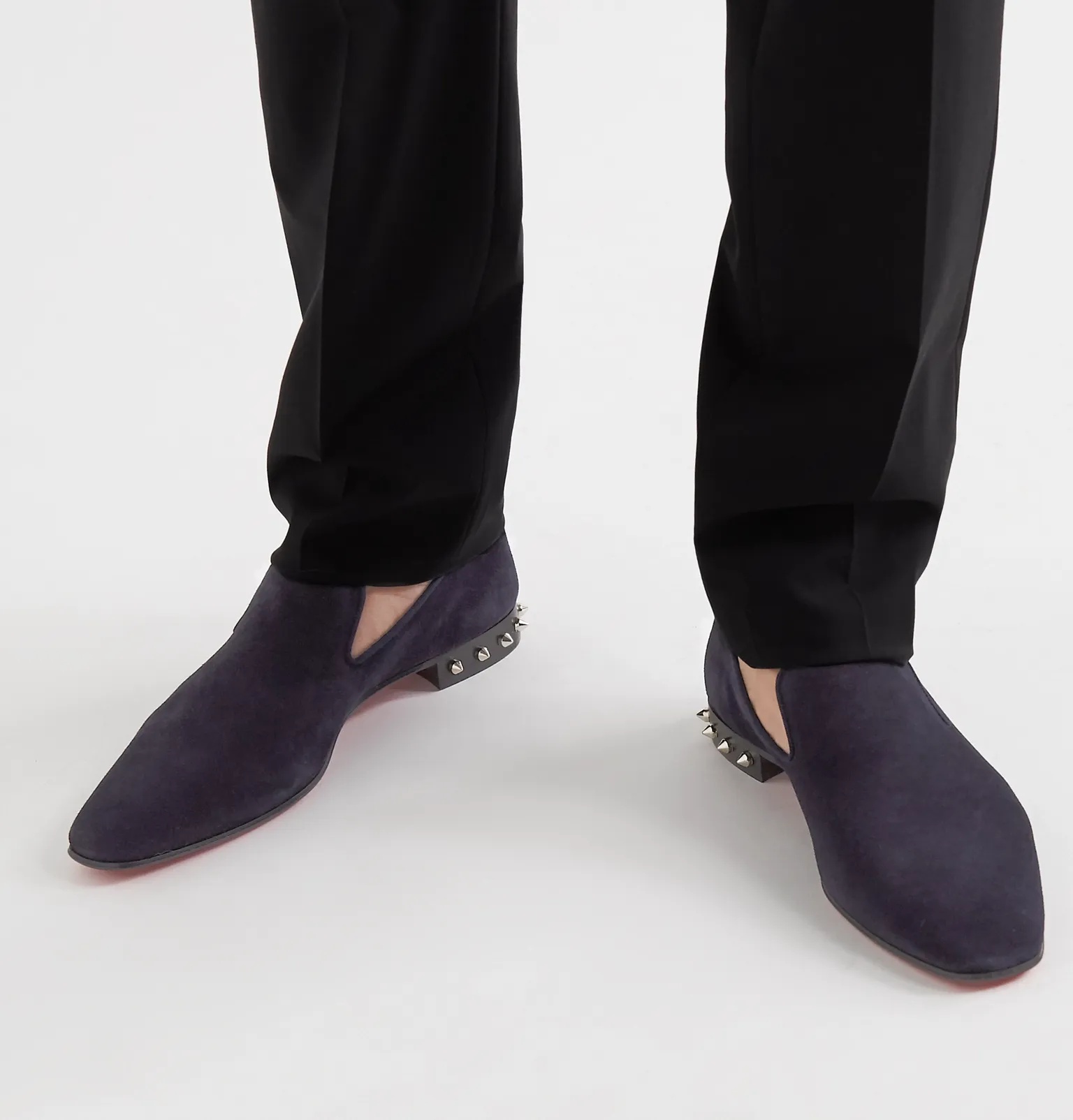 Spiked Suede Loafers - 4