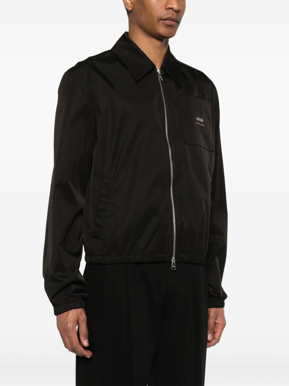 logo-lettering bomber jacket - 3