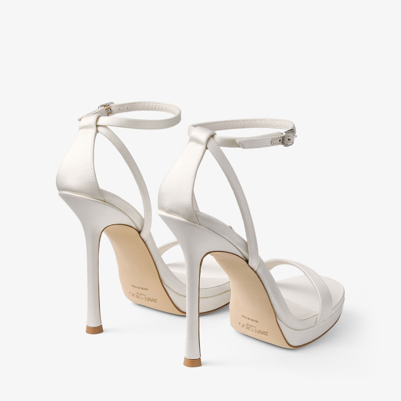 Moza Platform 120 Ivory Satin Sandals 6