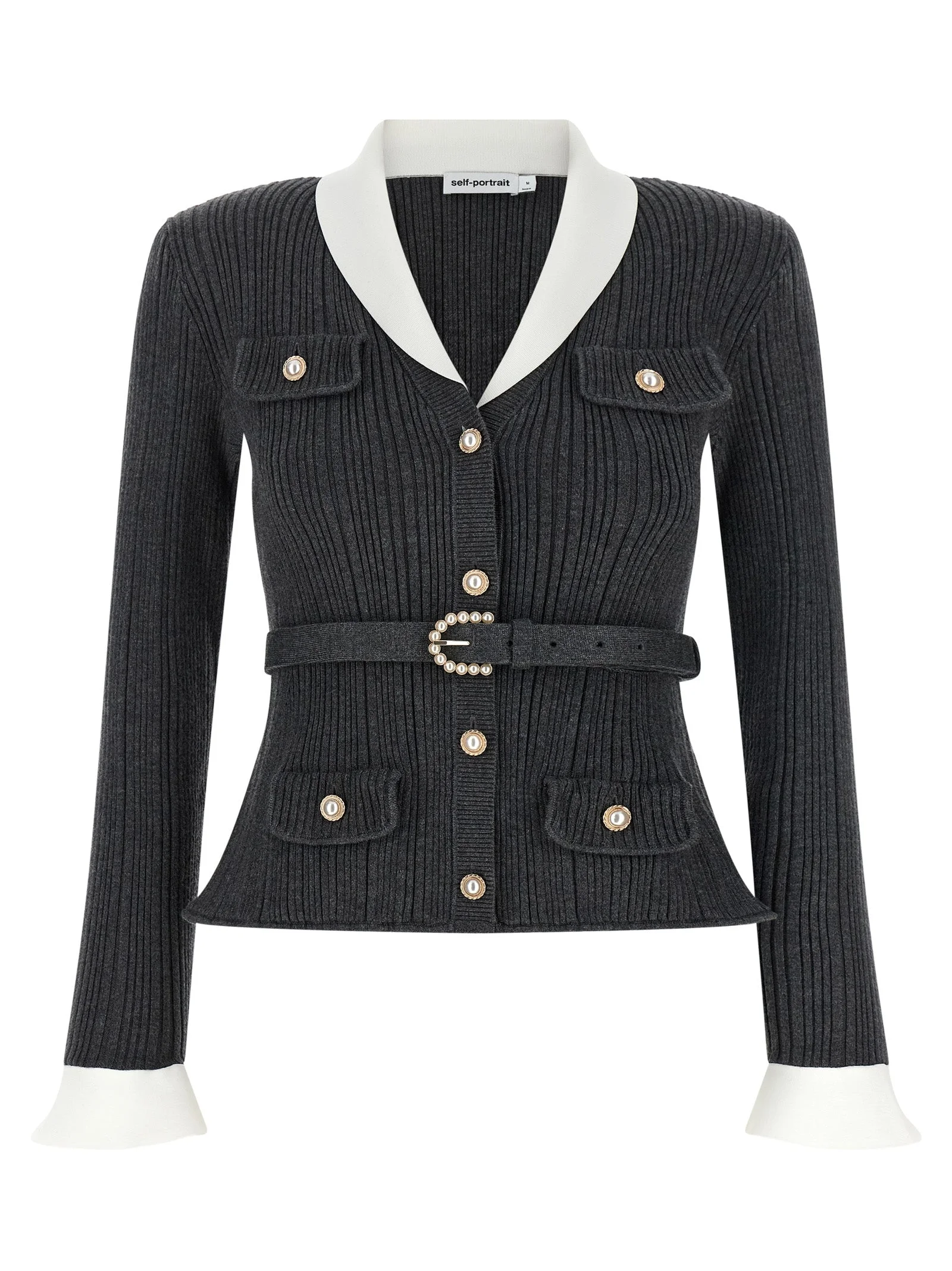 Self Portrait Women Ribbed Cardigan - 1