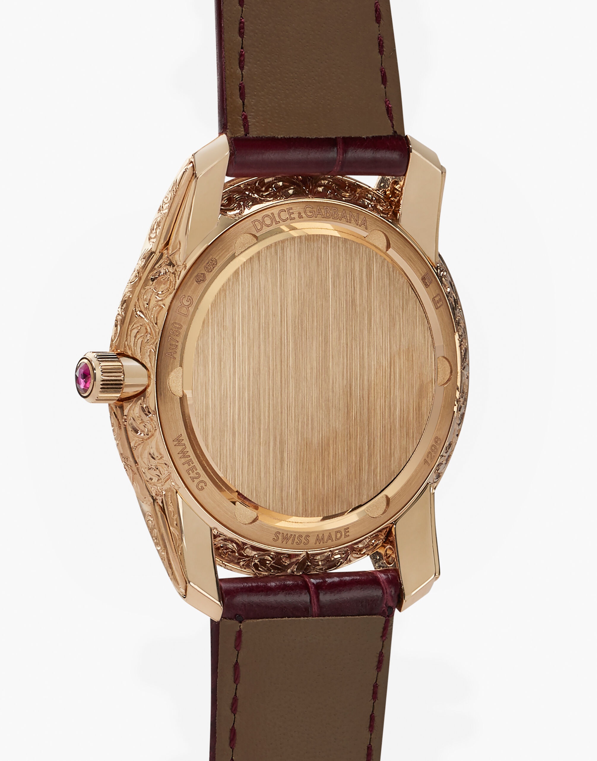 DG7 Gattopardo watch in red gold with pink mother of pearl and rubies - 3