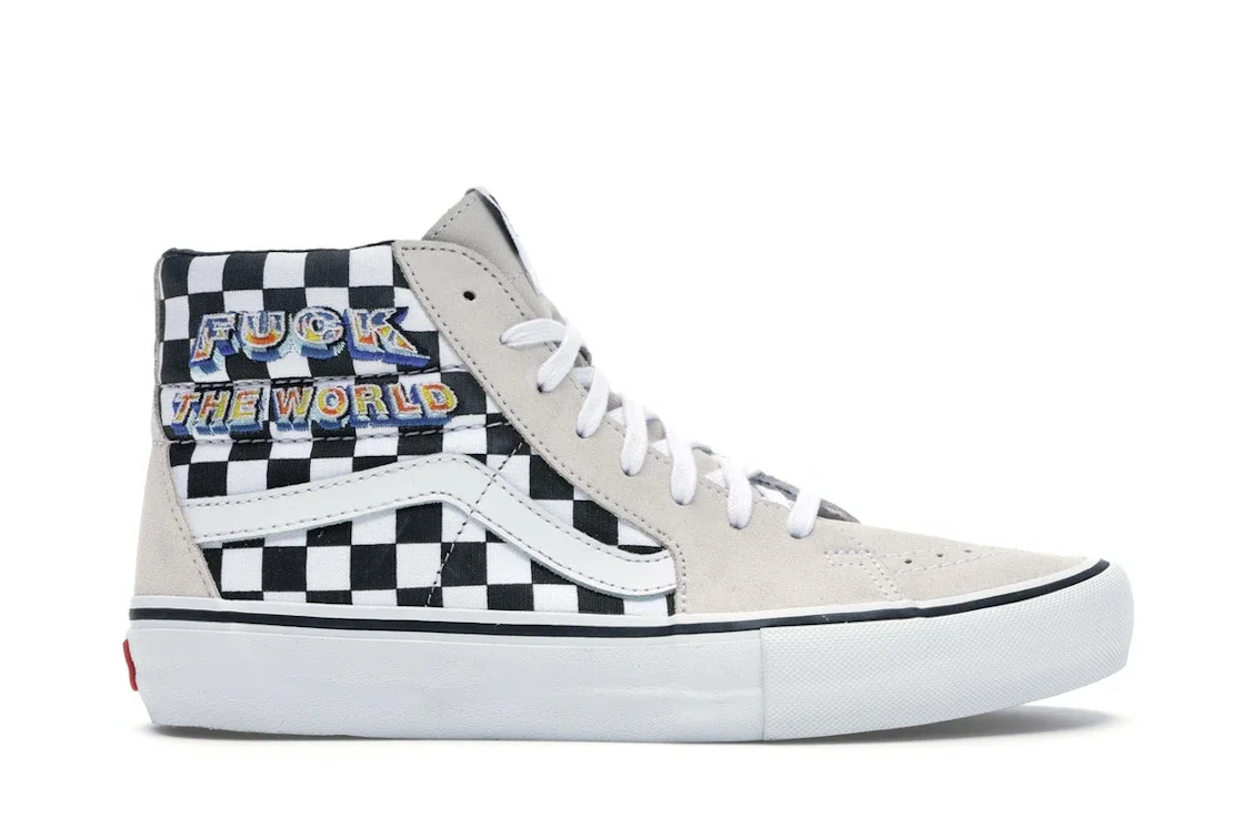 Vans Sk8-Hi Supreme Fuck the World White - 1