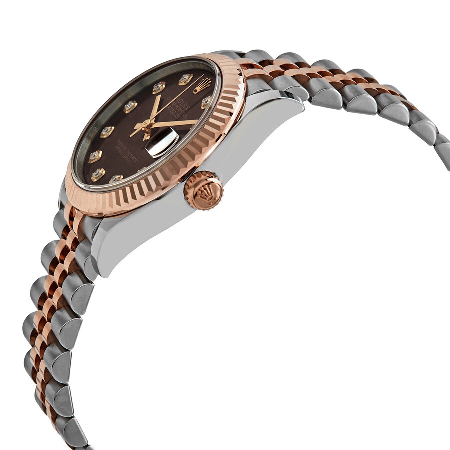 Rolex Datejust 31 Chocolate Diamond Dial Automatic Ladies Steel and 18kt Everose Gold Jubilee Watch  - 2