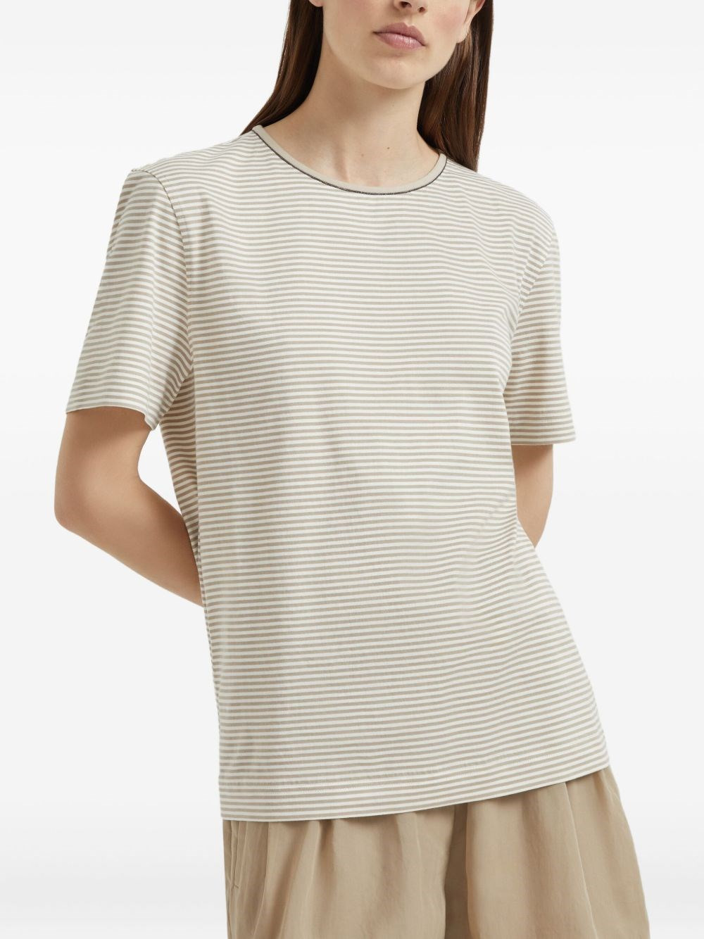Cotton jersey t-shirt with shiny details - 3
