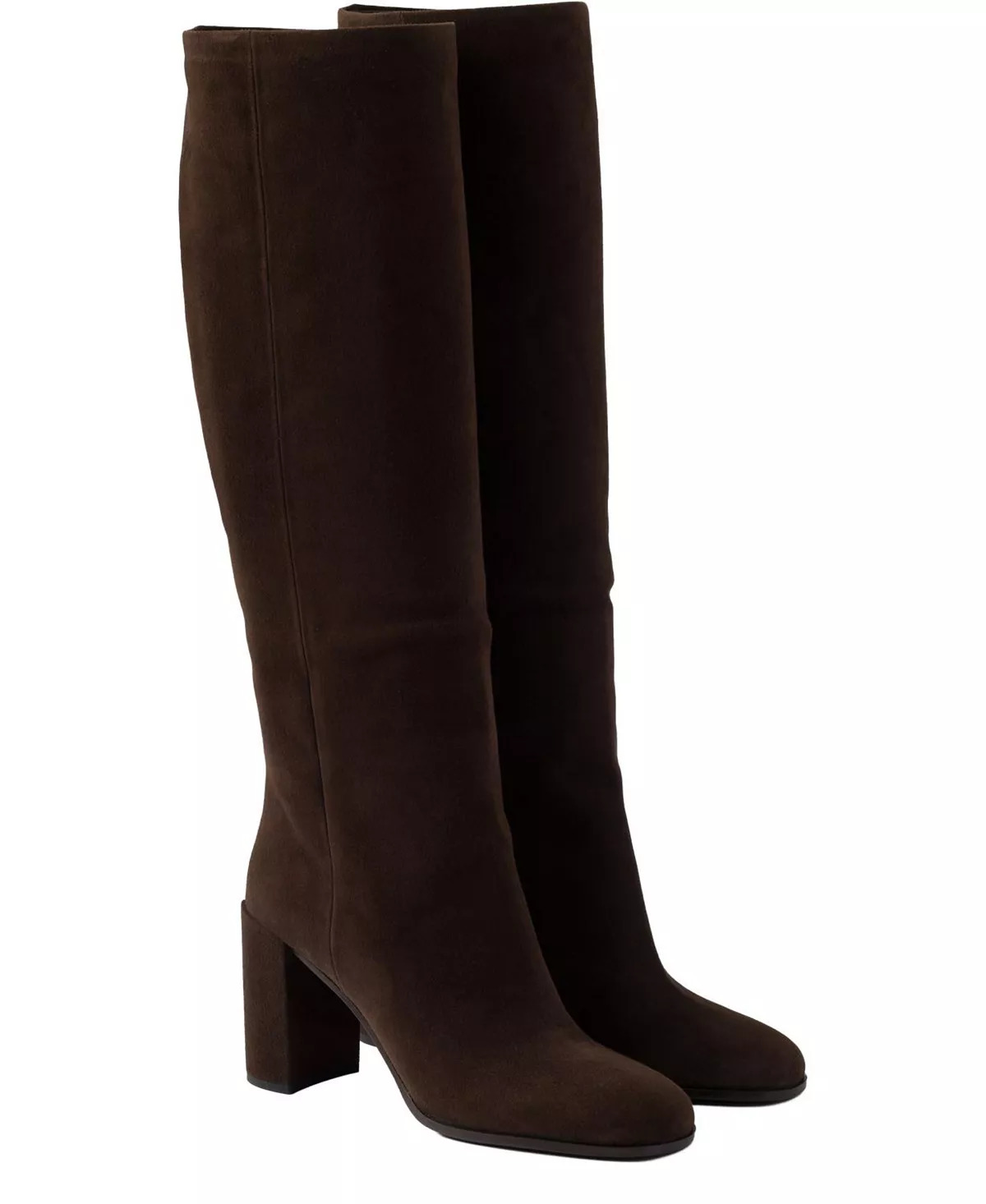 Women's Heeled Suede Boots - 1