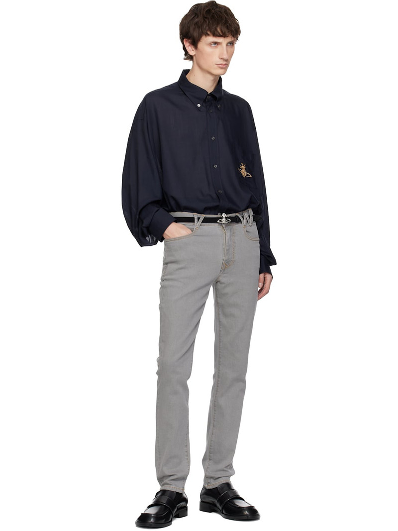 Vivienne Westwood Black Small Orb Buckle Belt outlook