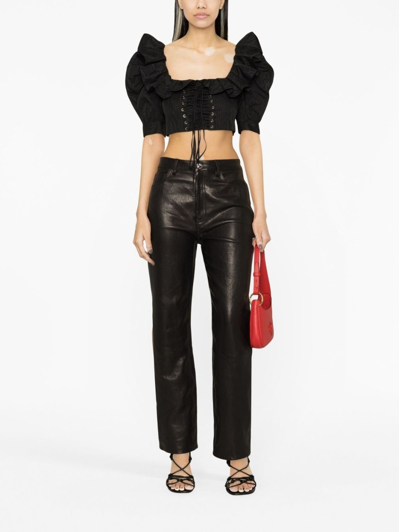 Alessandra Rich ruffle-collar corset-style blouse outlook