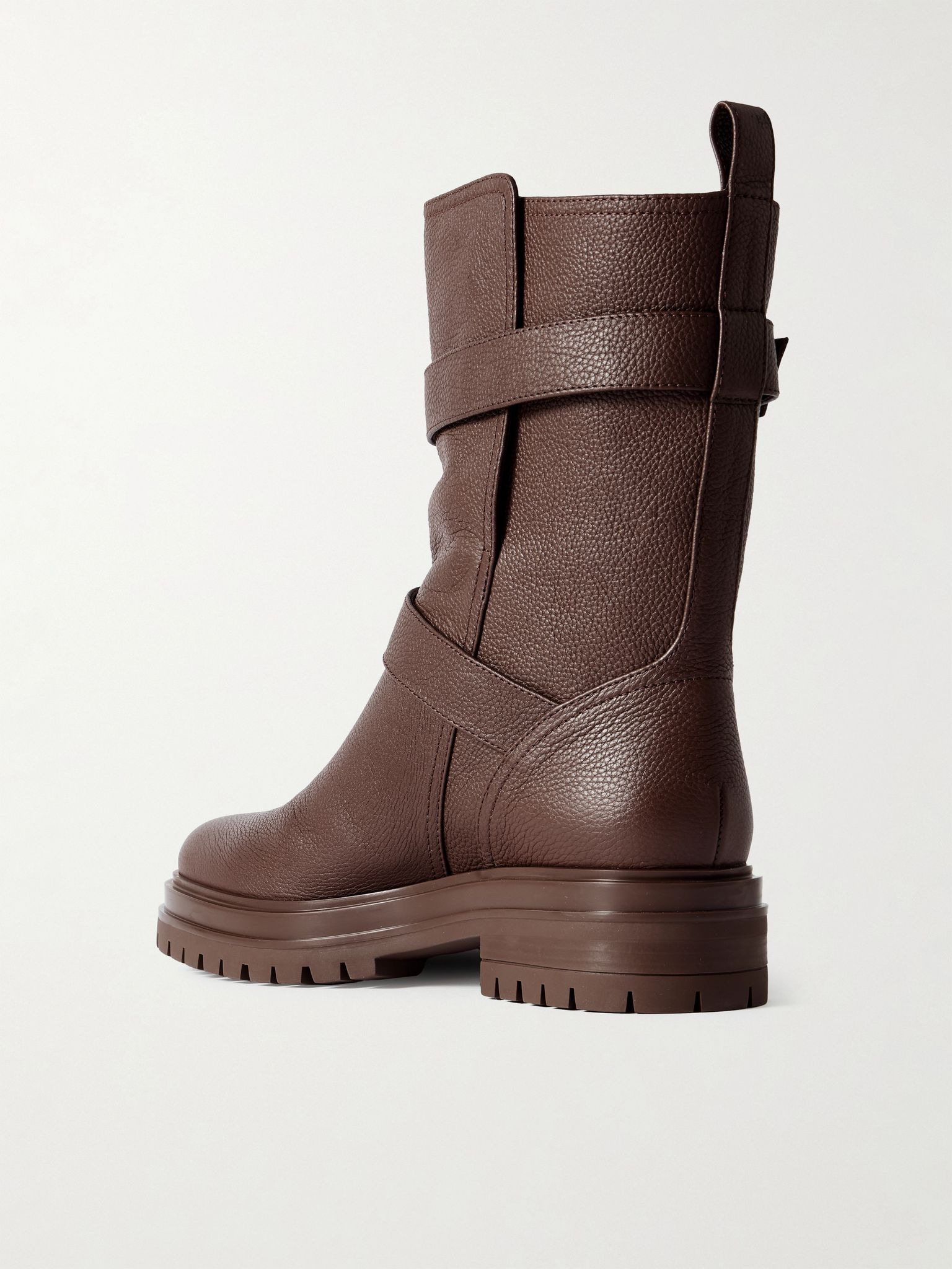 Thiago Flair buckled textured-leather boots Brown - 3