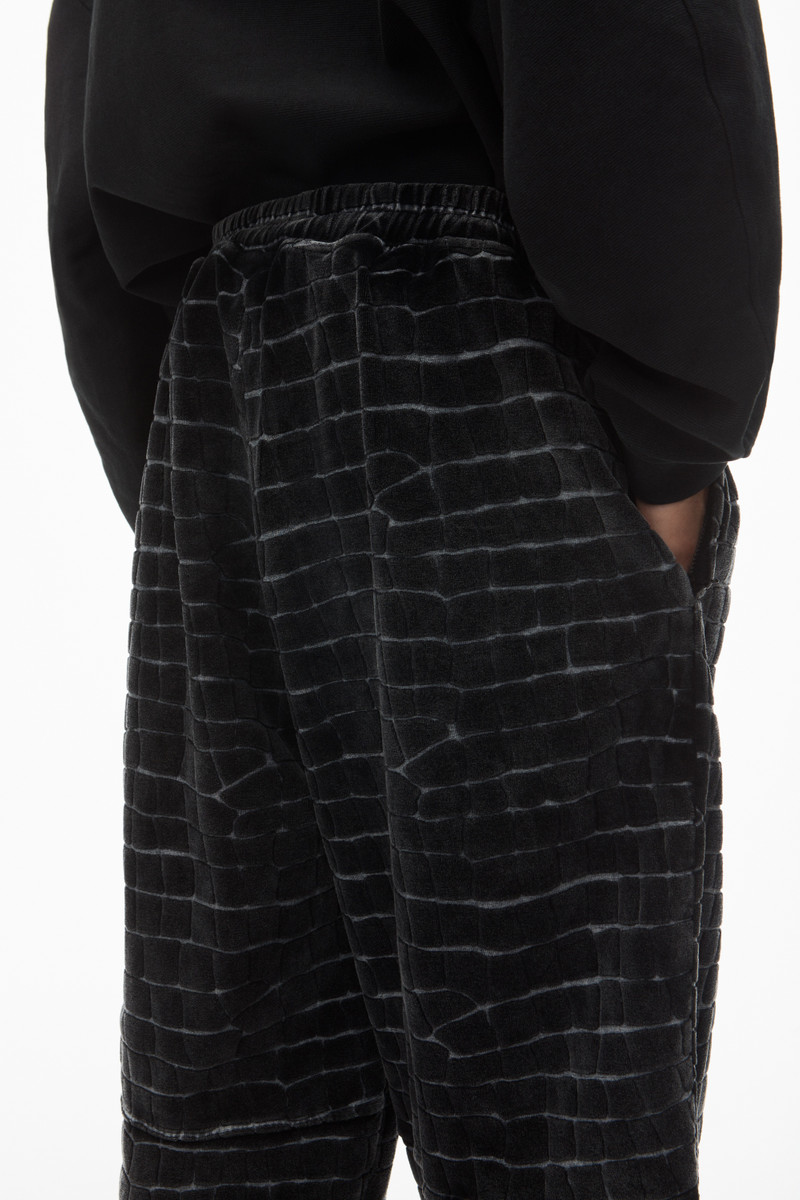 crocodile jacquard velour track pants 5