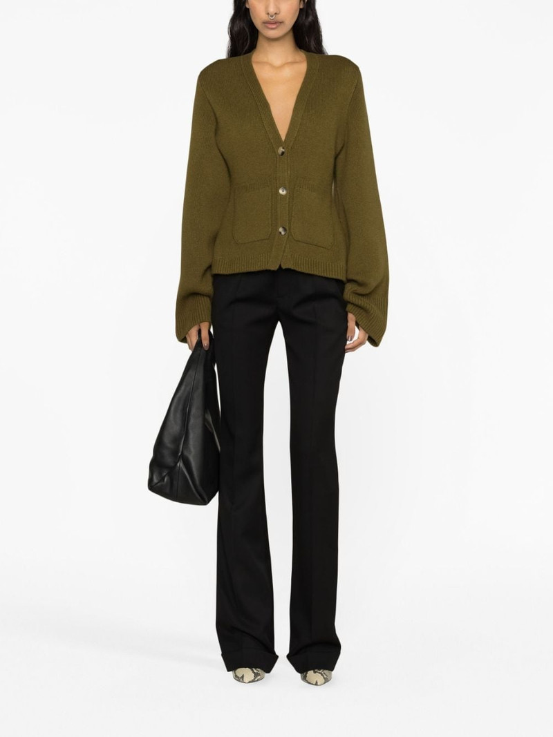 KHAITE Scarlet wide-sleeves knit cardigan outlook