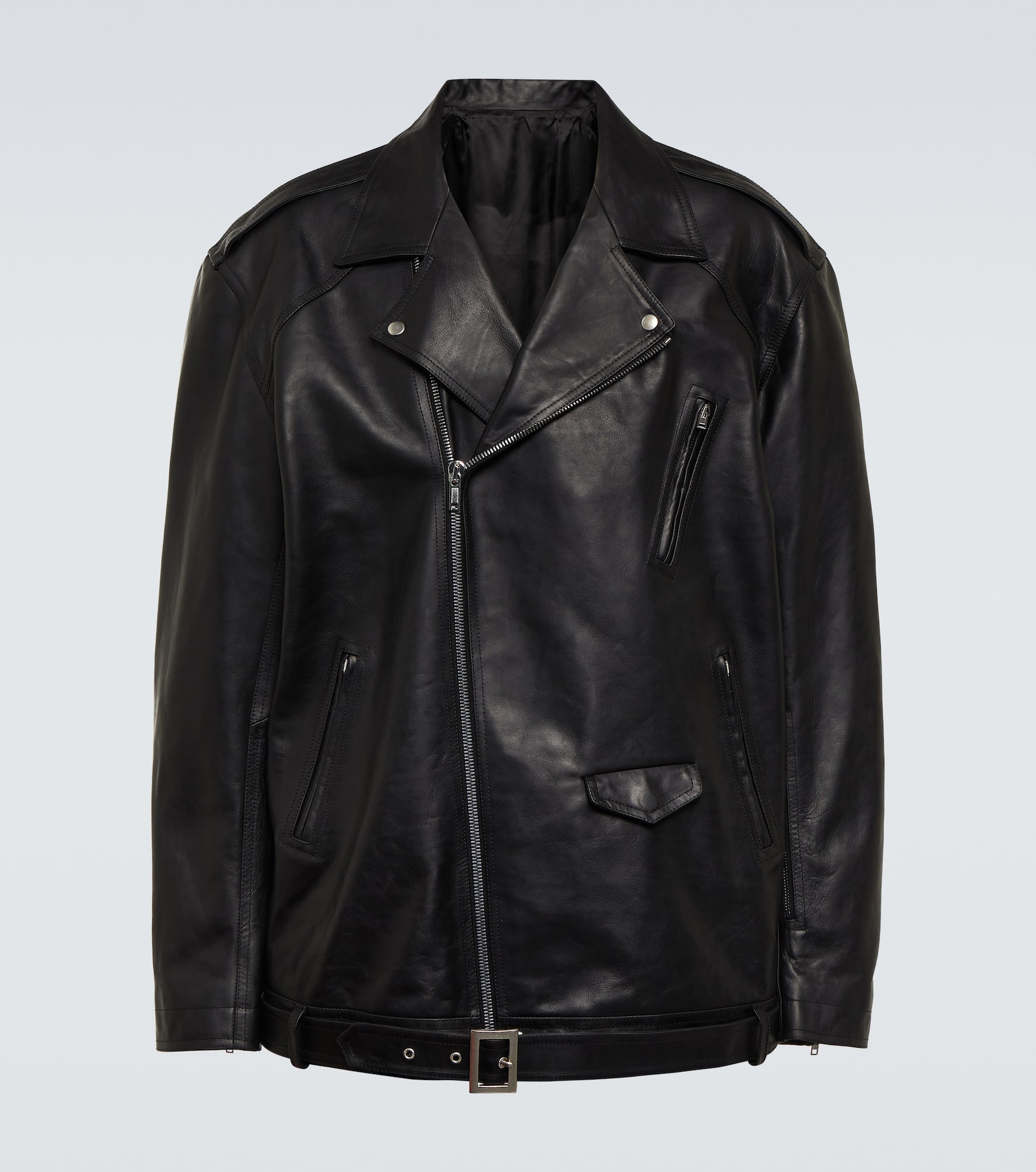 Rick Owens Jumbo Luke Stooges 24SS 極美品 Rick Owens JUMBO LUKE STOOGES Leather Jacket Black RU01D3773