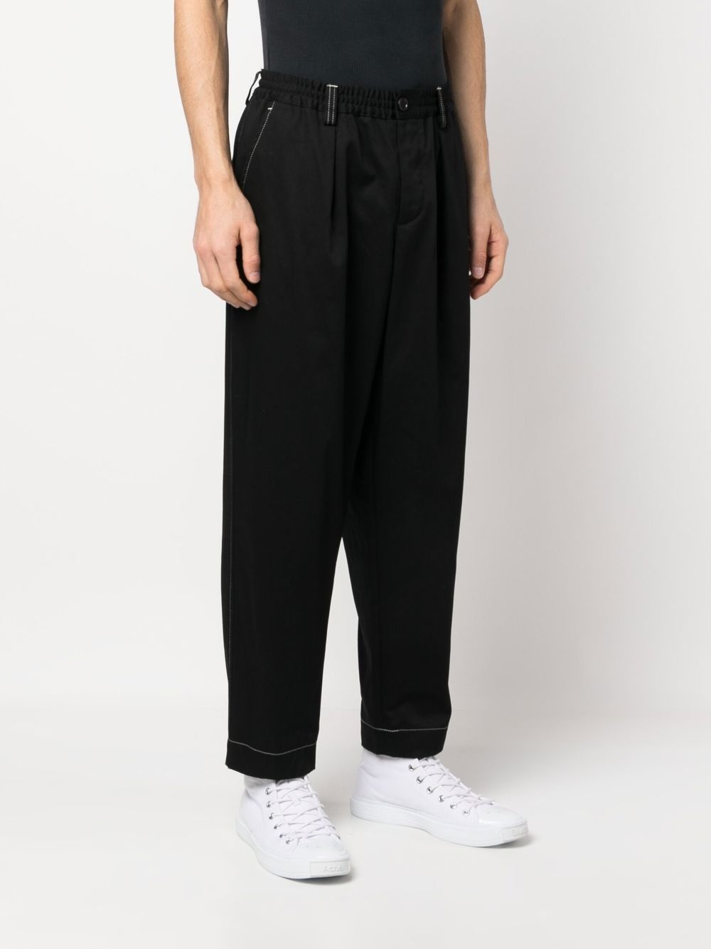 contrast-stitching trousers - 3