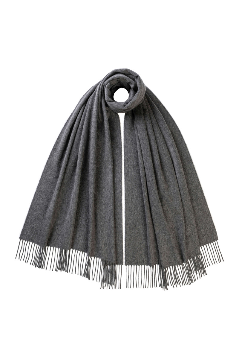 Mid Grey Cashmere Stole 1
