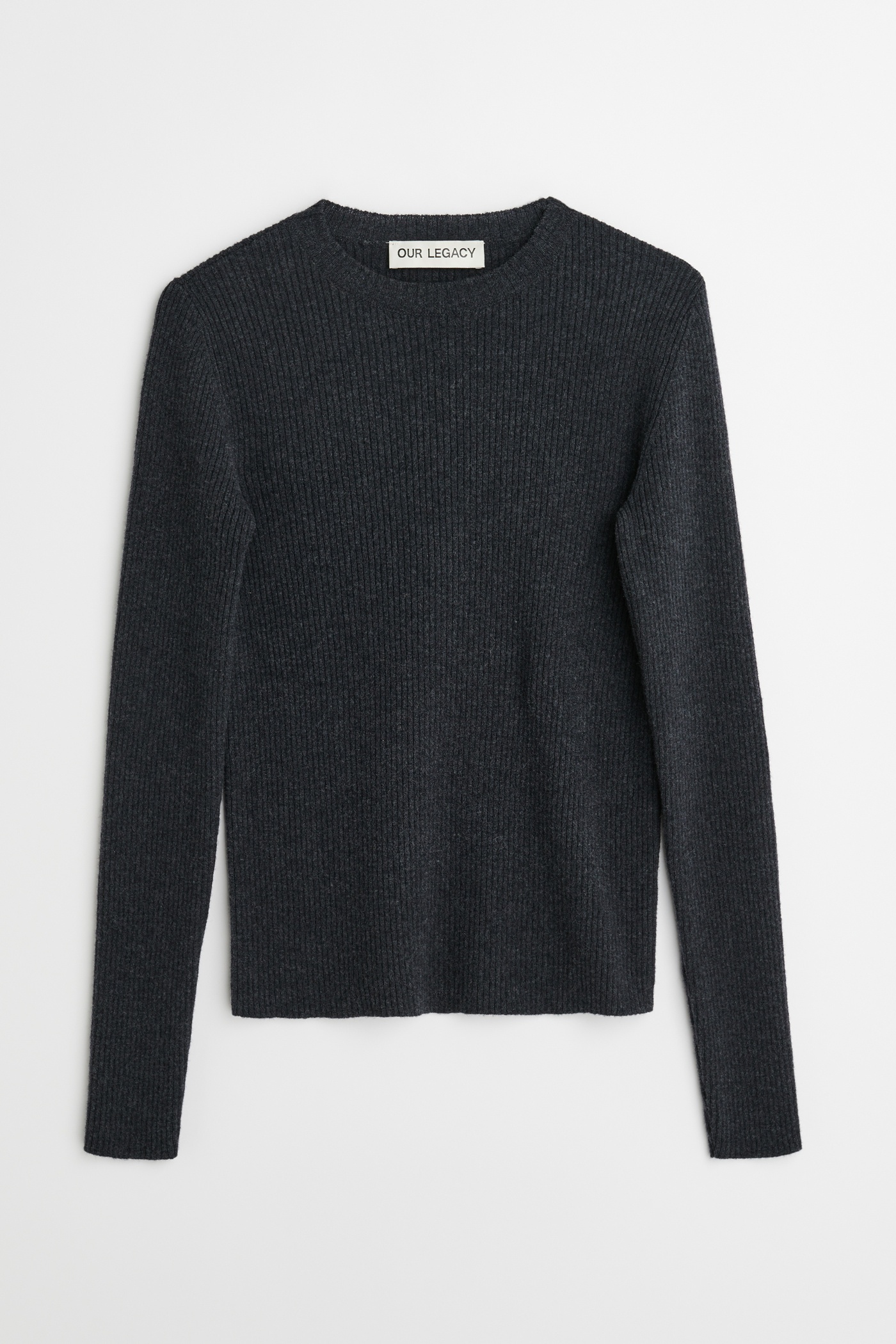 Compact Roundneck Anthracite Melange Wool - 1