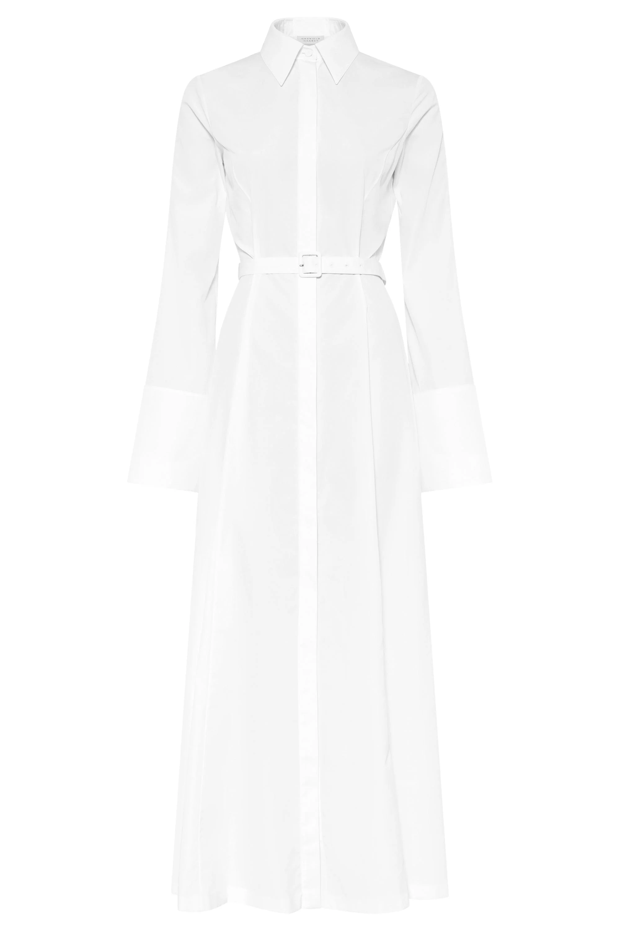 Carmina Maxi Shirtdress in White Sea Island Cotton - 1