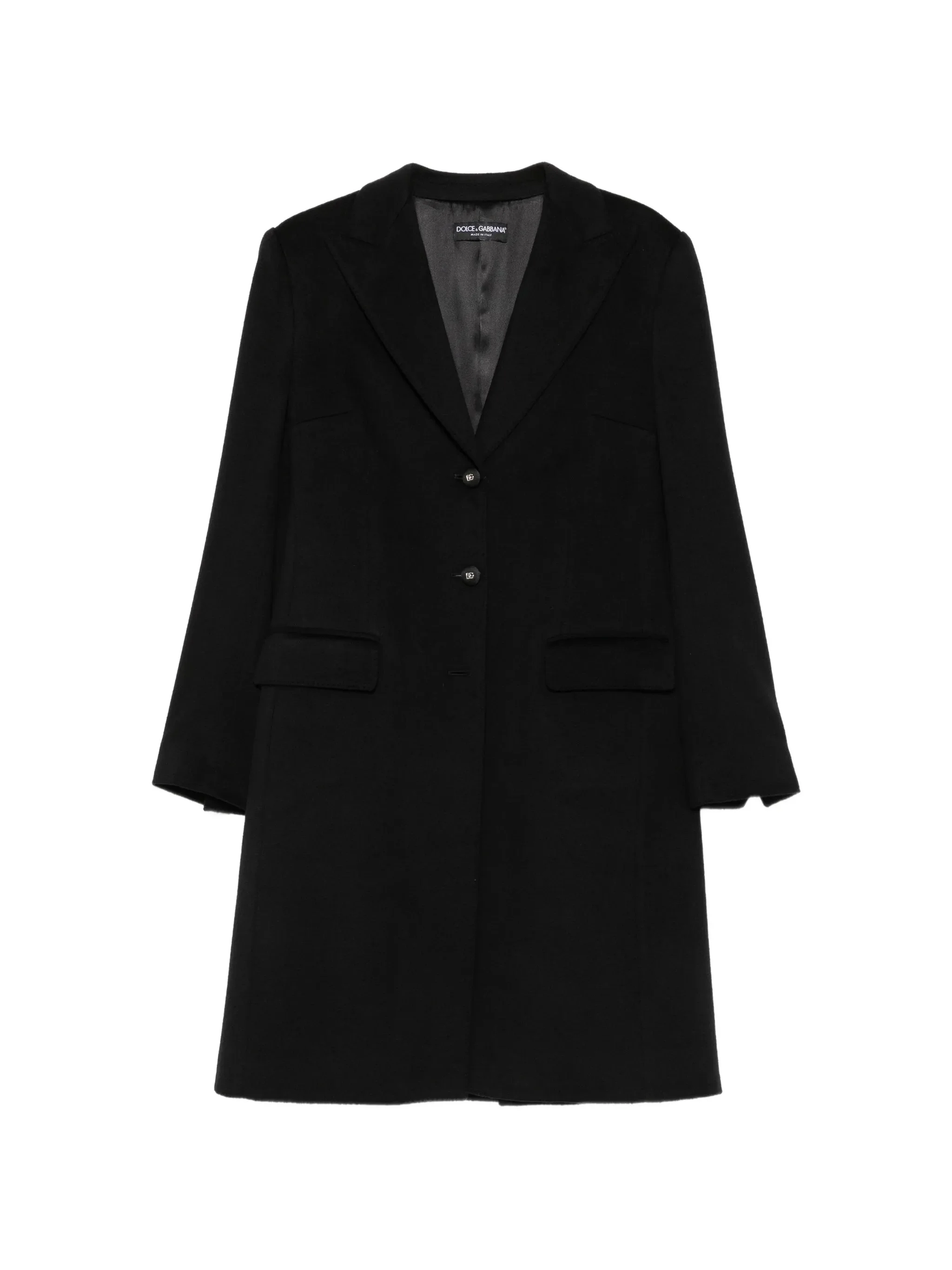 Dolce & Gabbana Single-breasted Logo-plaque Coat - 1