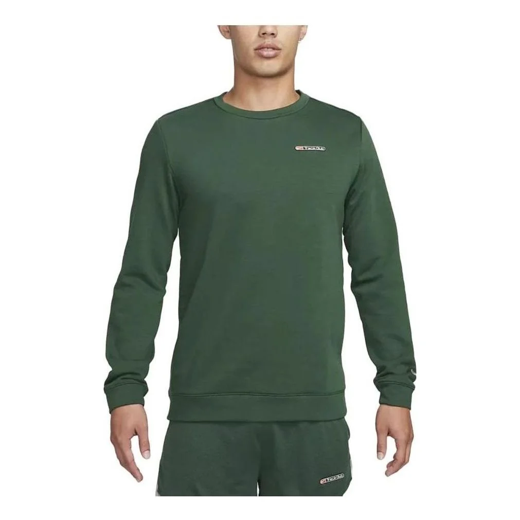 Nike Dri-FIT Track Club Fleece Long-Sleeve Crew Neck Running Sweatshirt 'Fir' FB5510-323 - 1