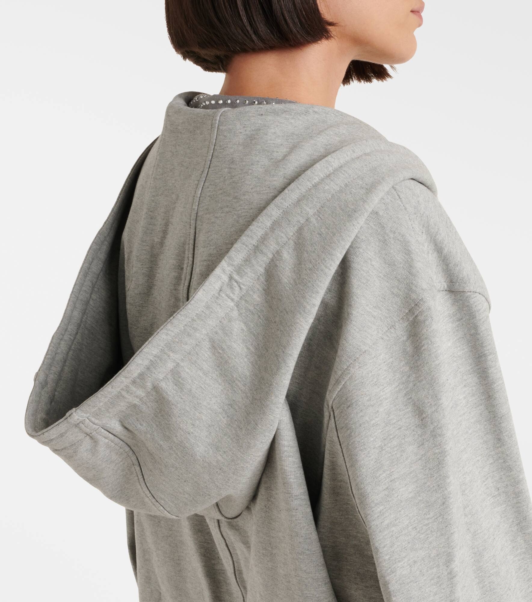 Asymmetric cotton-blend jersey hoodie - 6