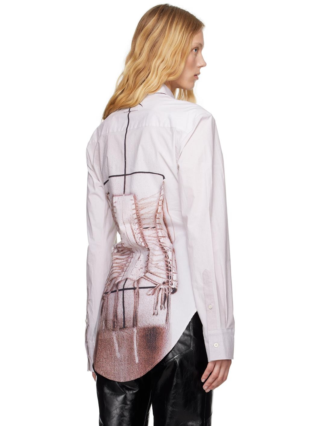Pink 'The Trompe-L’Œil' Corset Shirt - 3