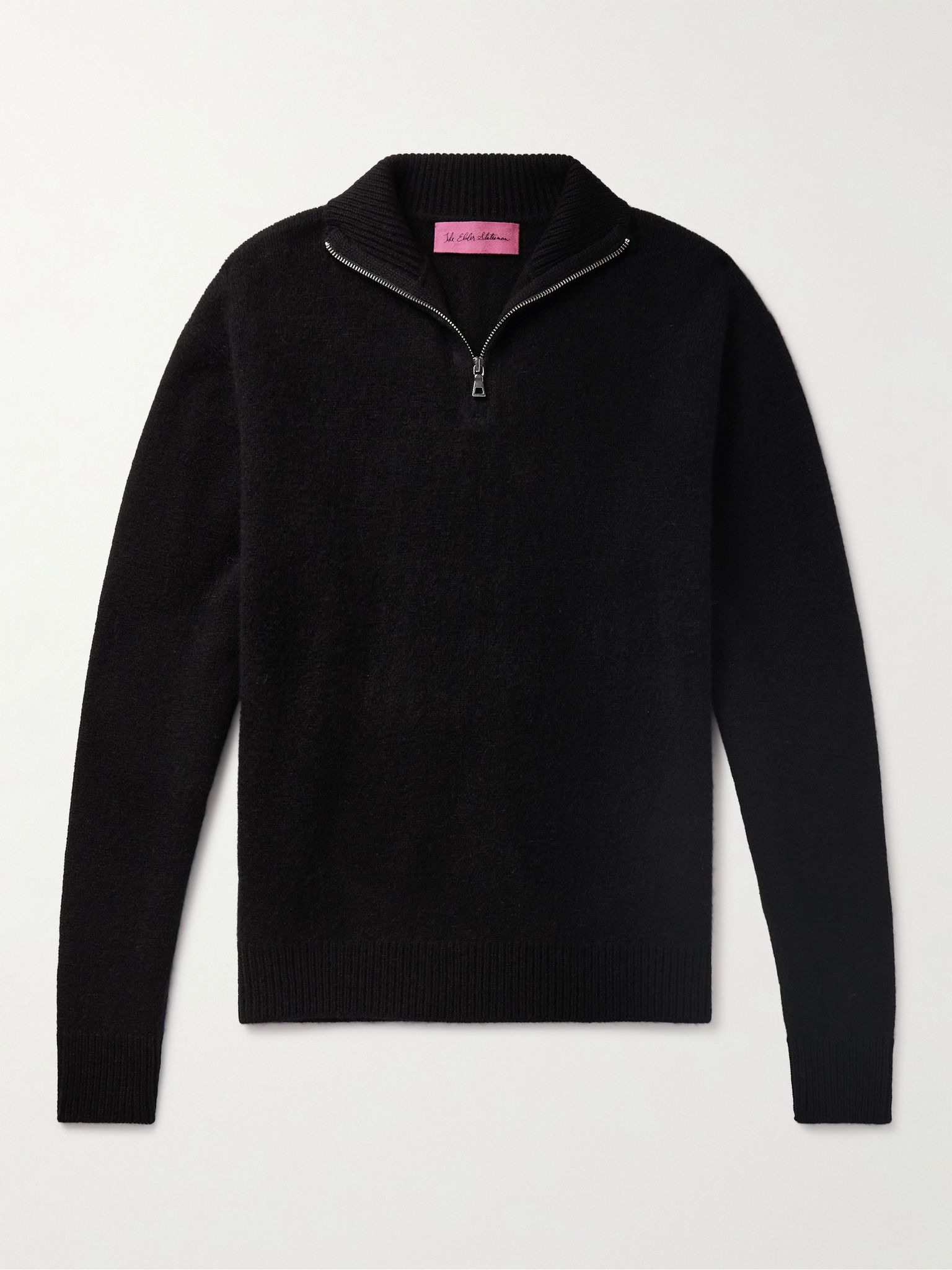 Cashmere Half-Zip Sweater Black - 1