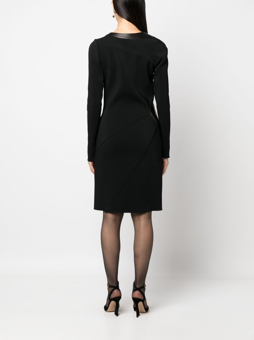 cut-out long-sleeved dress - 4