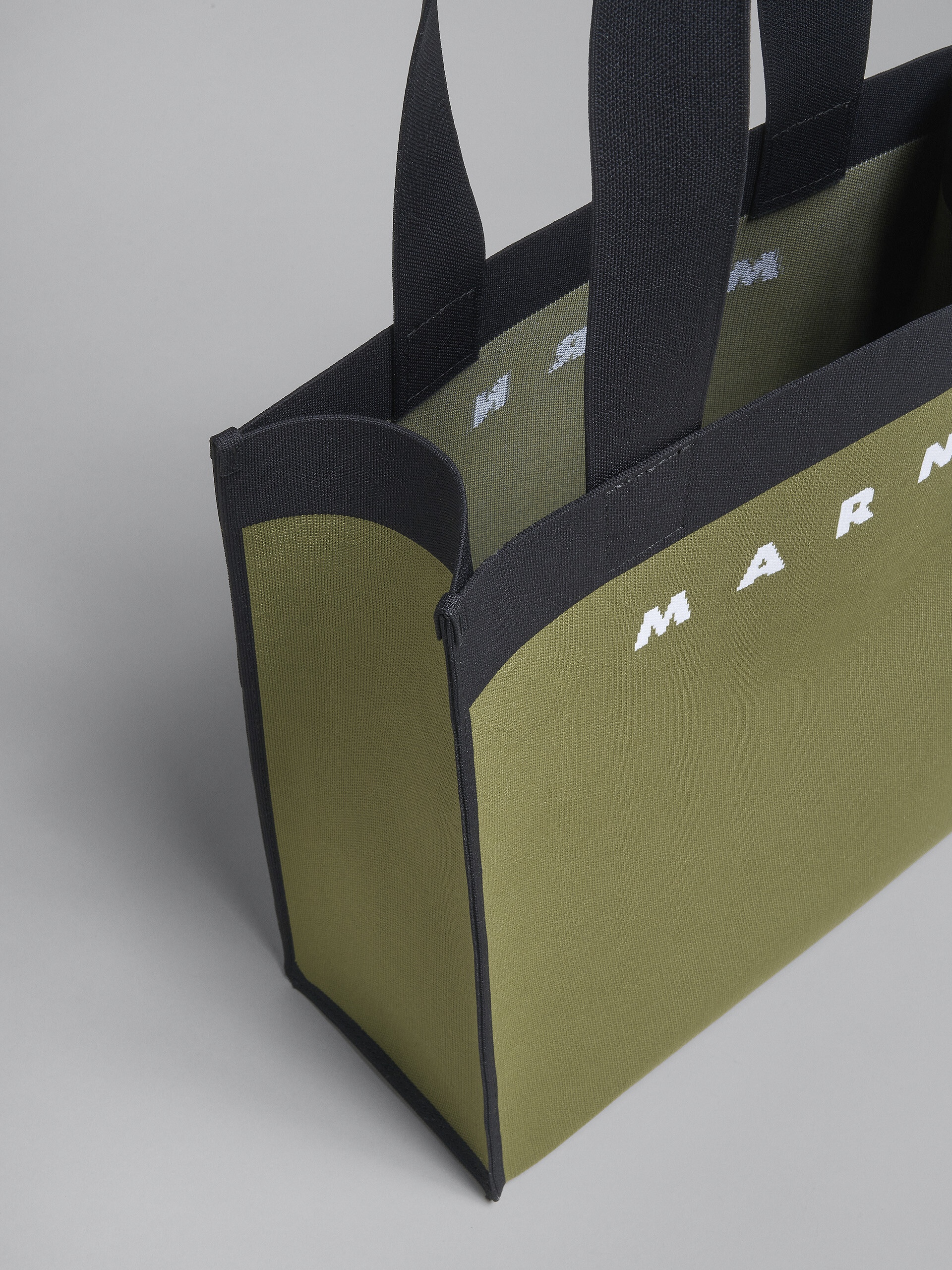 GREEN AND BLACK JACQUARD SHOPPING BAG - 4