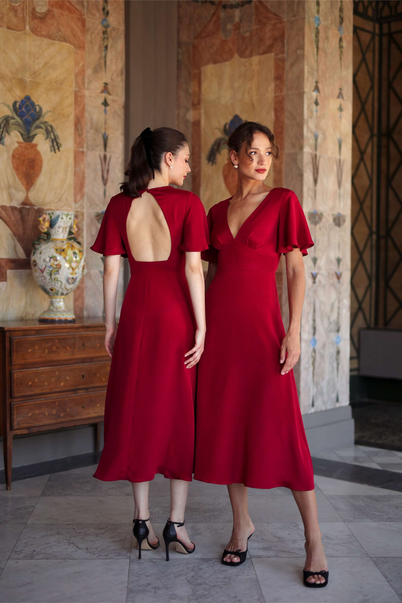 Coralie Silk Dress Open back 11