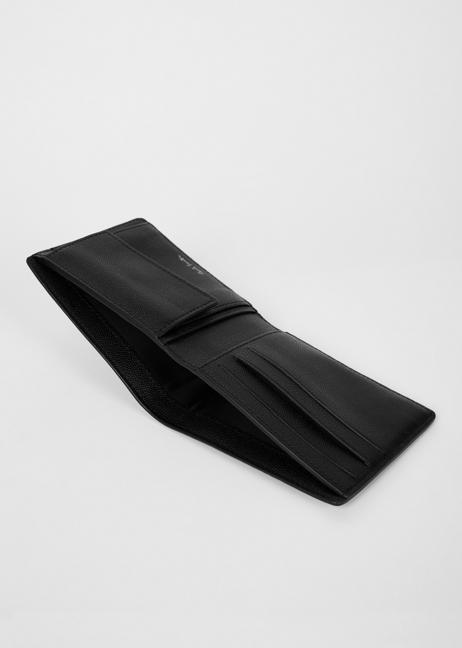 Black Pebble-Grain Leather 'Zebra' Billfold And Coin Wallet - 3