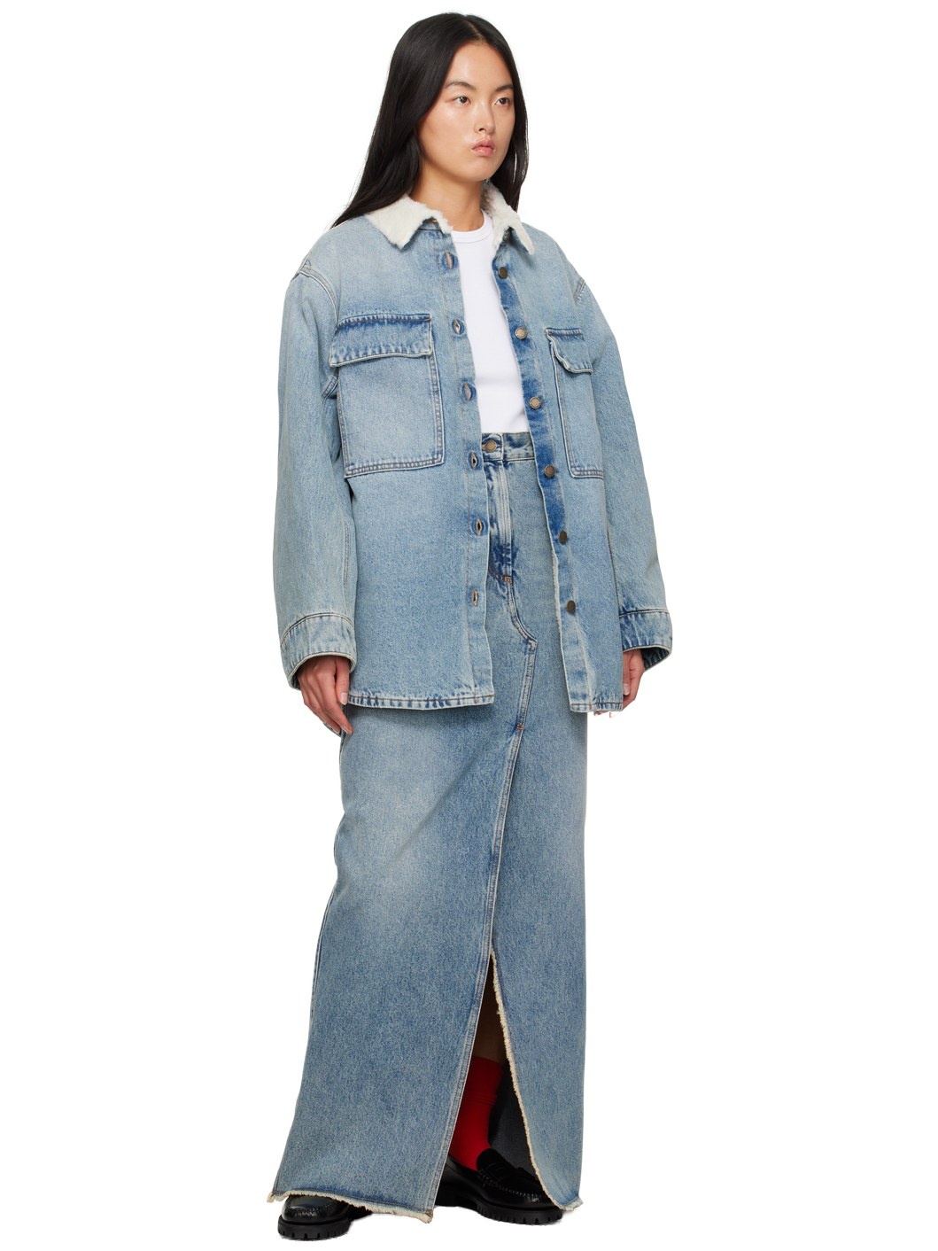 Blue Emma Denim Maxi Skirt - 4