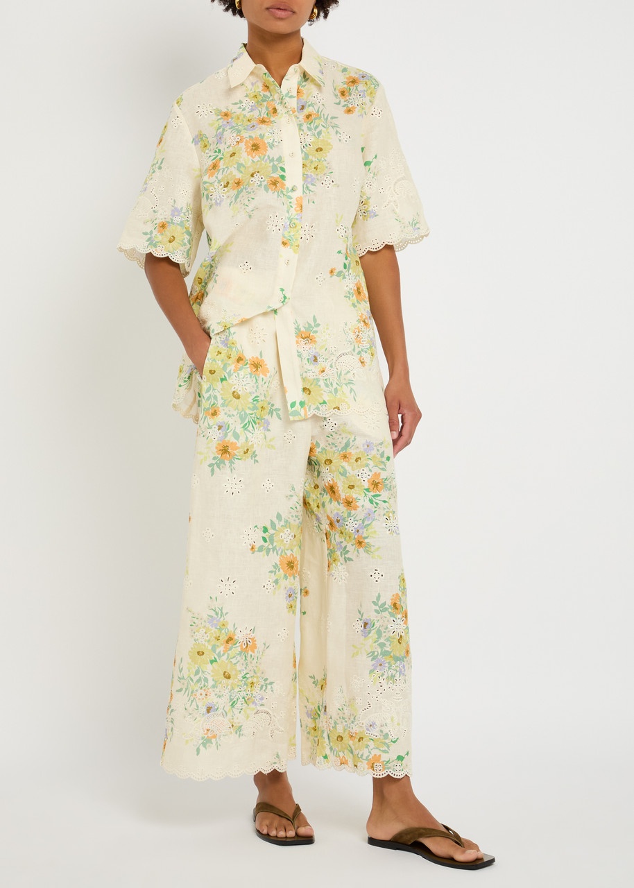 Alemais Juliette Embroidered Flax Trousers - 4