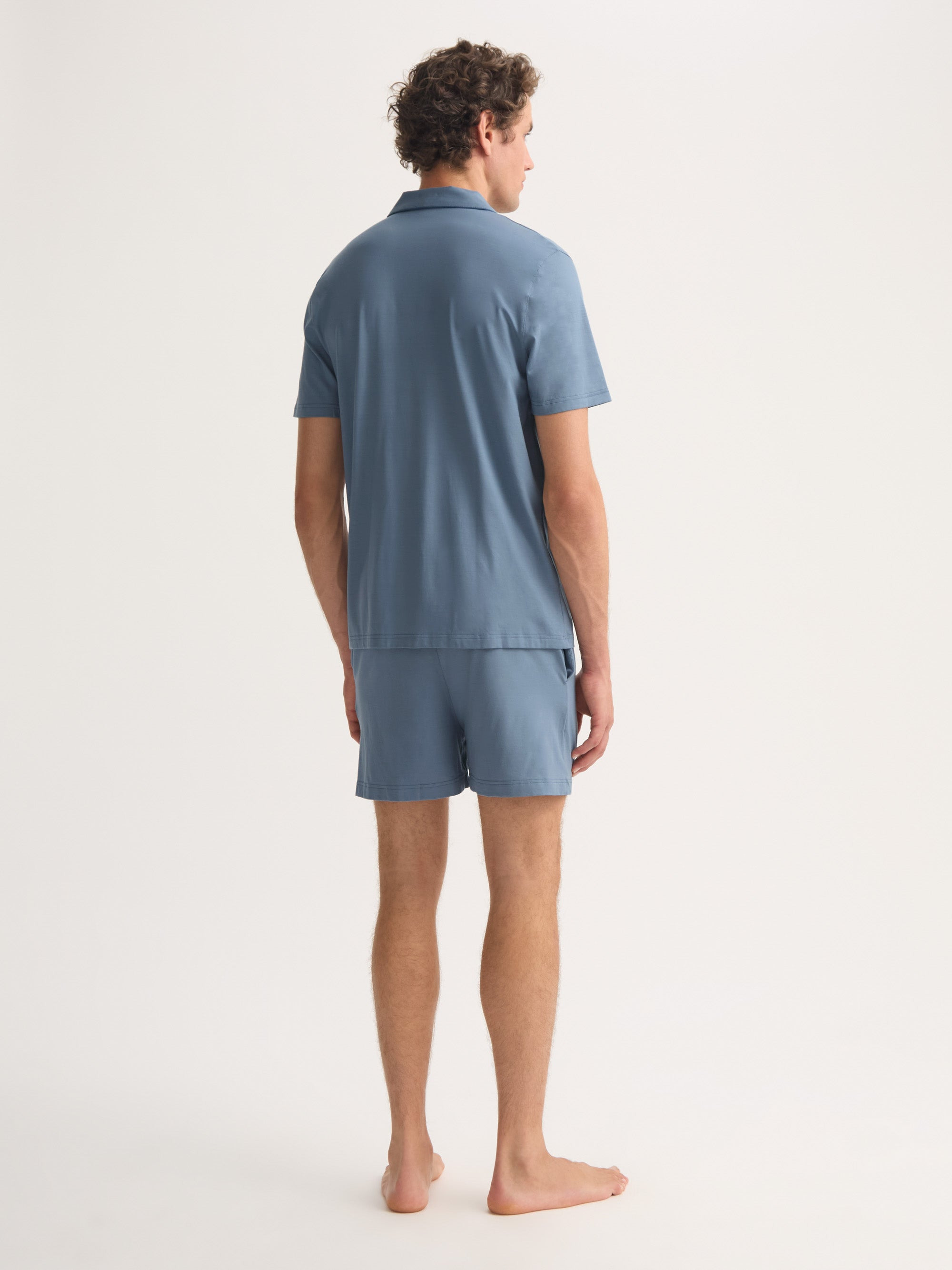 Men's Short Pajamas Basel Micro Modal Stretch Storm Blue - 3