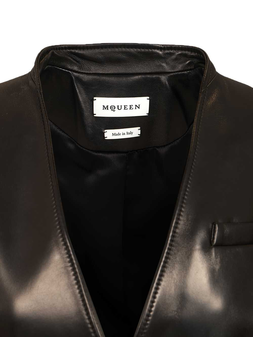 Tailored Leather Jacket Jackets Black - 5