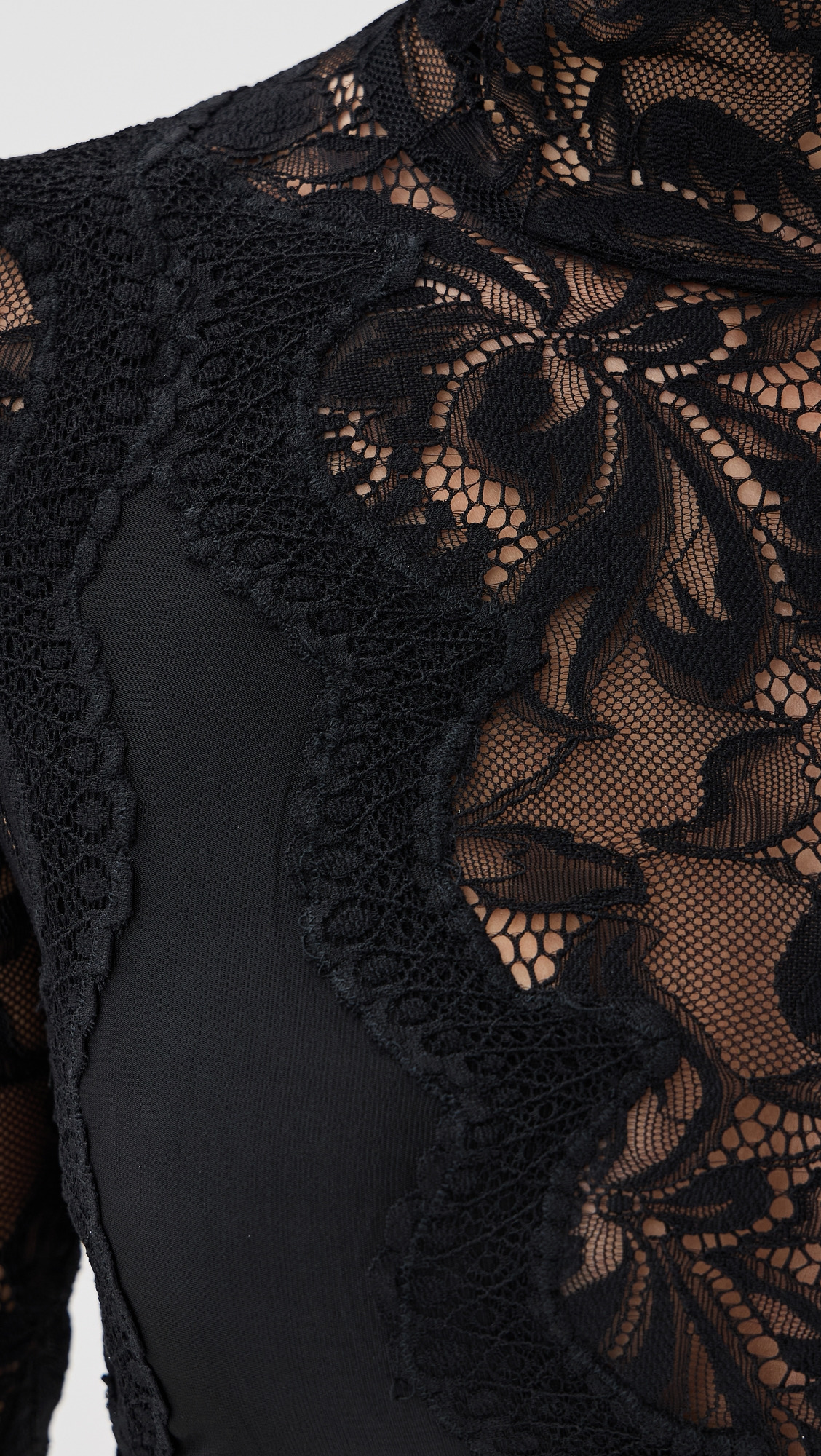 Long Dress in Lace and Jersey - 5